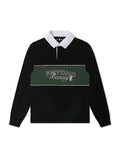 Psycho Bunny Kids Enzo Long Sleeve Rugby Tee - Black/Green