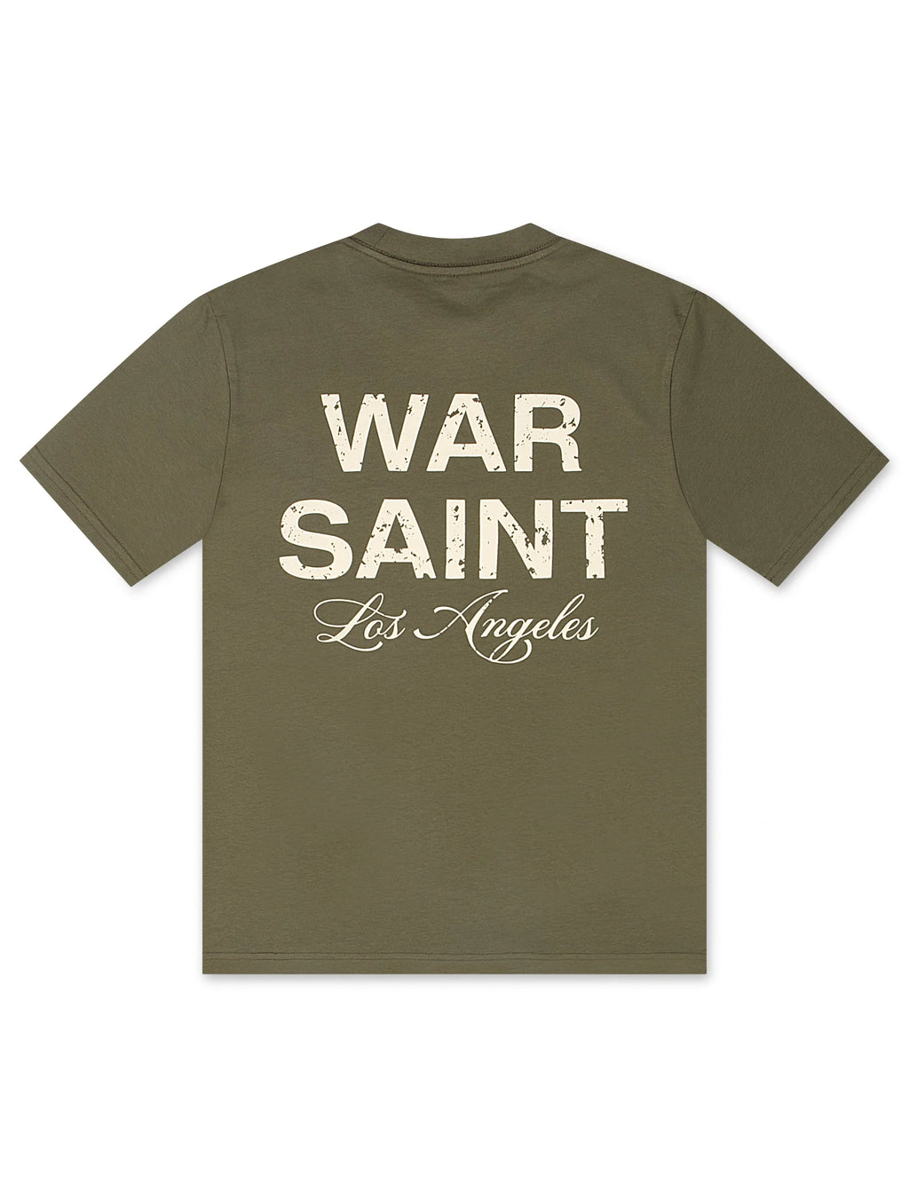 Warsaint LA Script Tee - Army/Cream