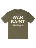 Warsaint LA Script Tee - Army/Cream