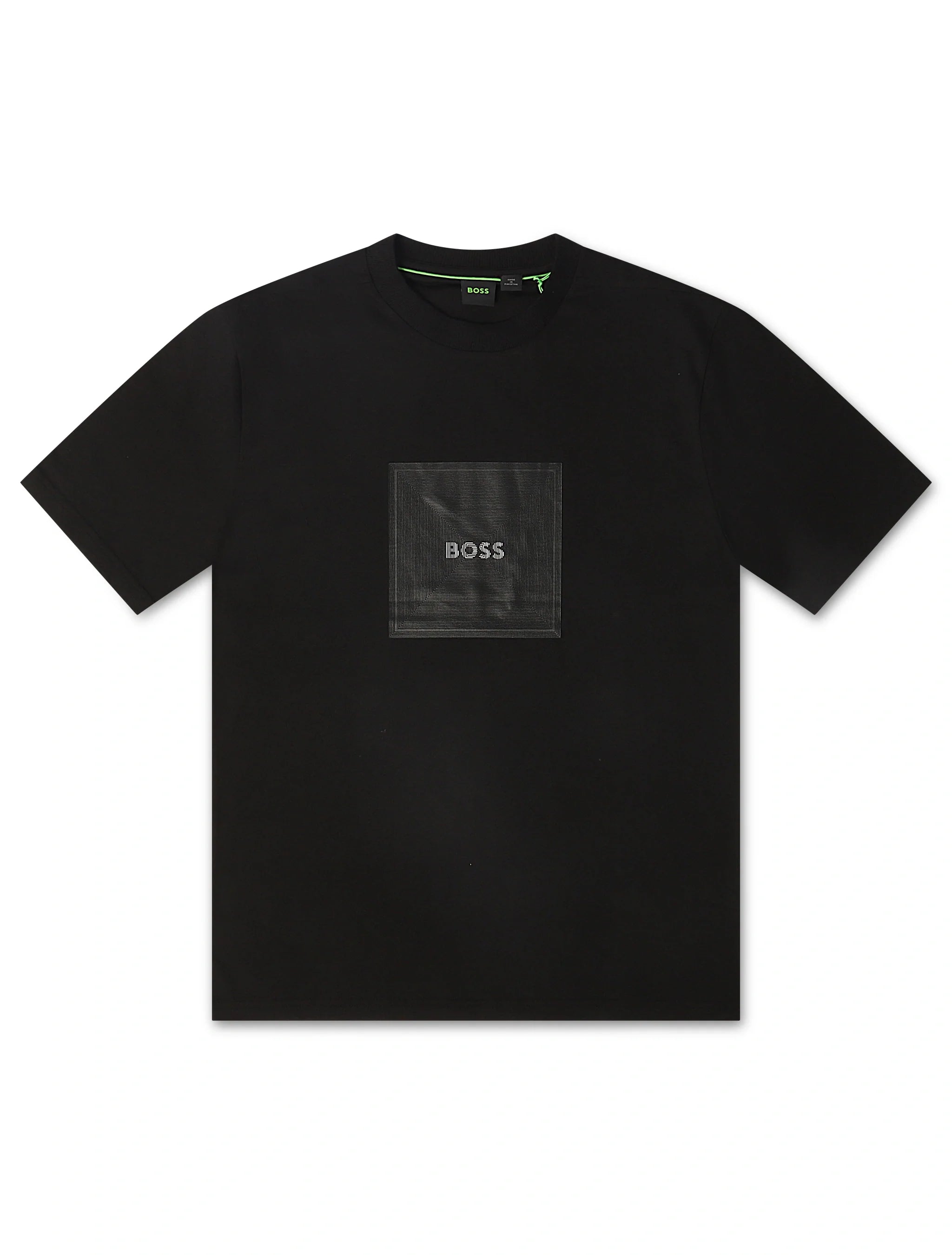 Boss Green Logo Rib Tee - Black