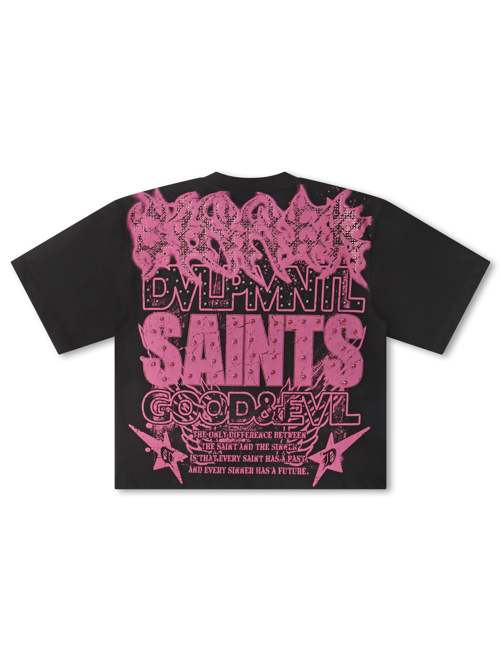Rebel Denim Developmental Saints Cropped Tee - Black