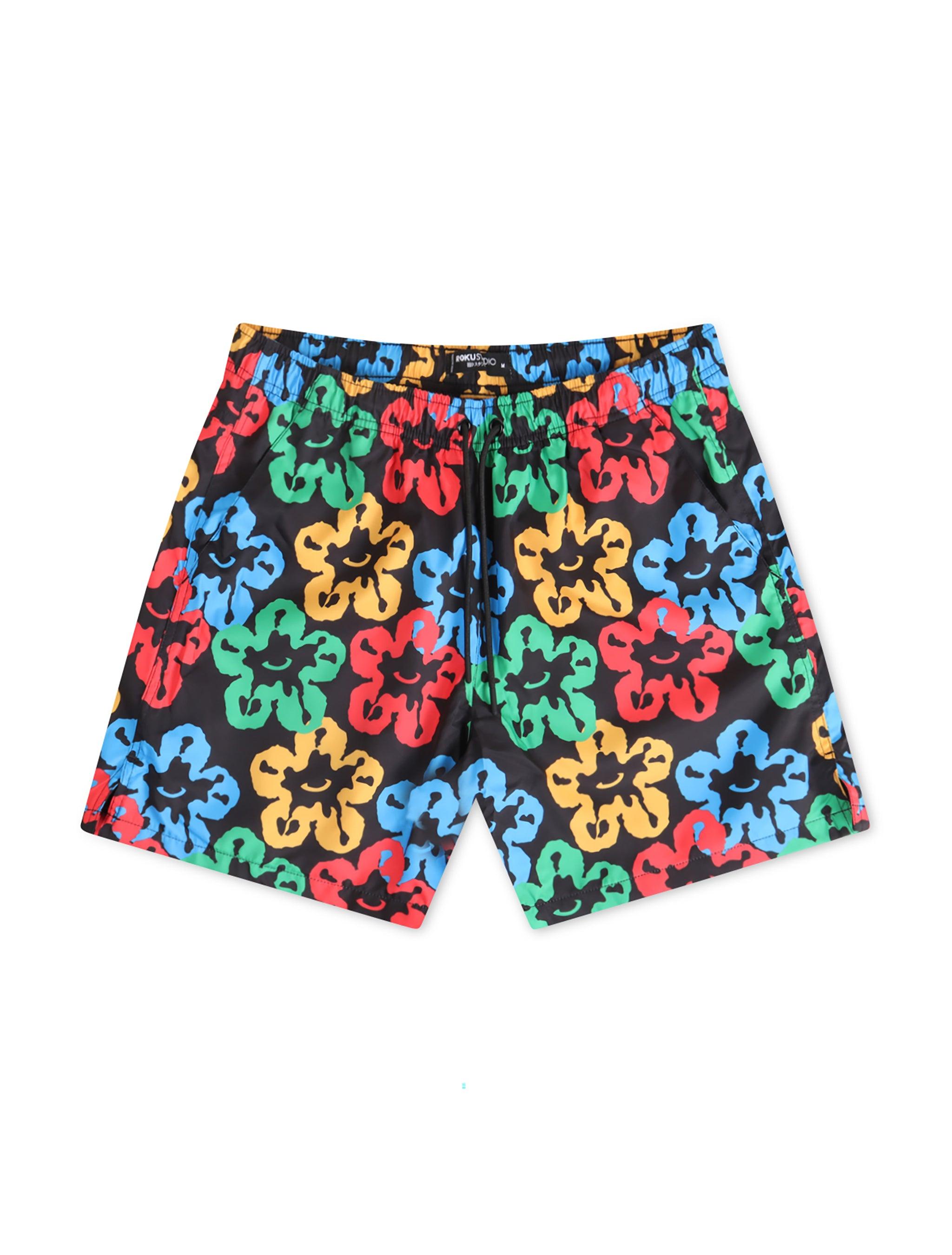 Roku Studio Olympic Tear Drip Nylon Shorts - Black/Multi
