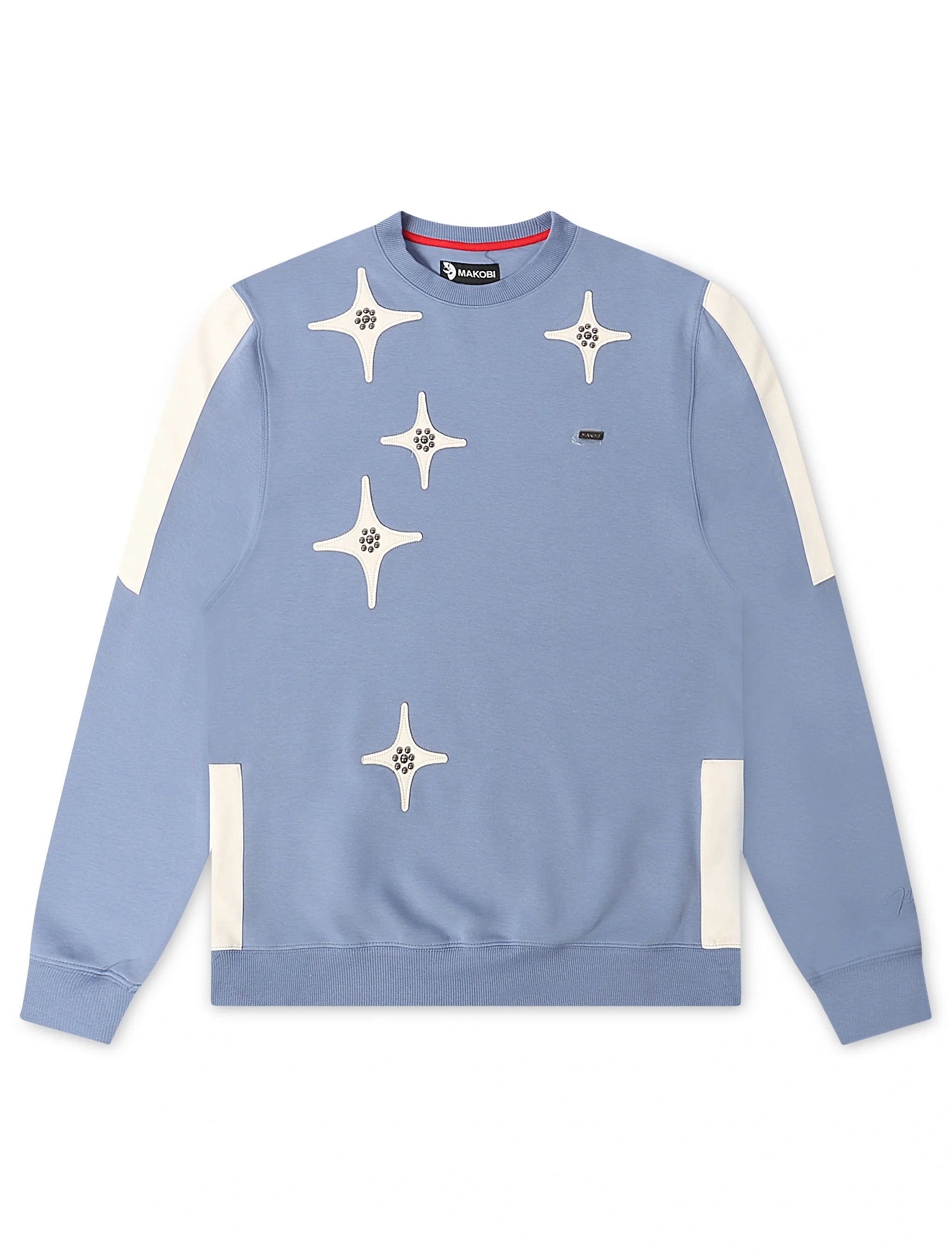 Makobi Star Rhinestone Crewneck - Smoke Blue