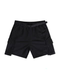 Apastime Vacation in Portugal French Terry Belted Shorts - Black