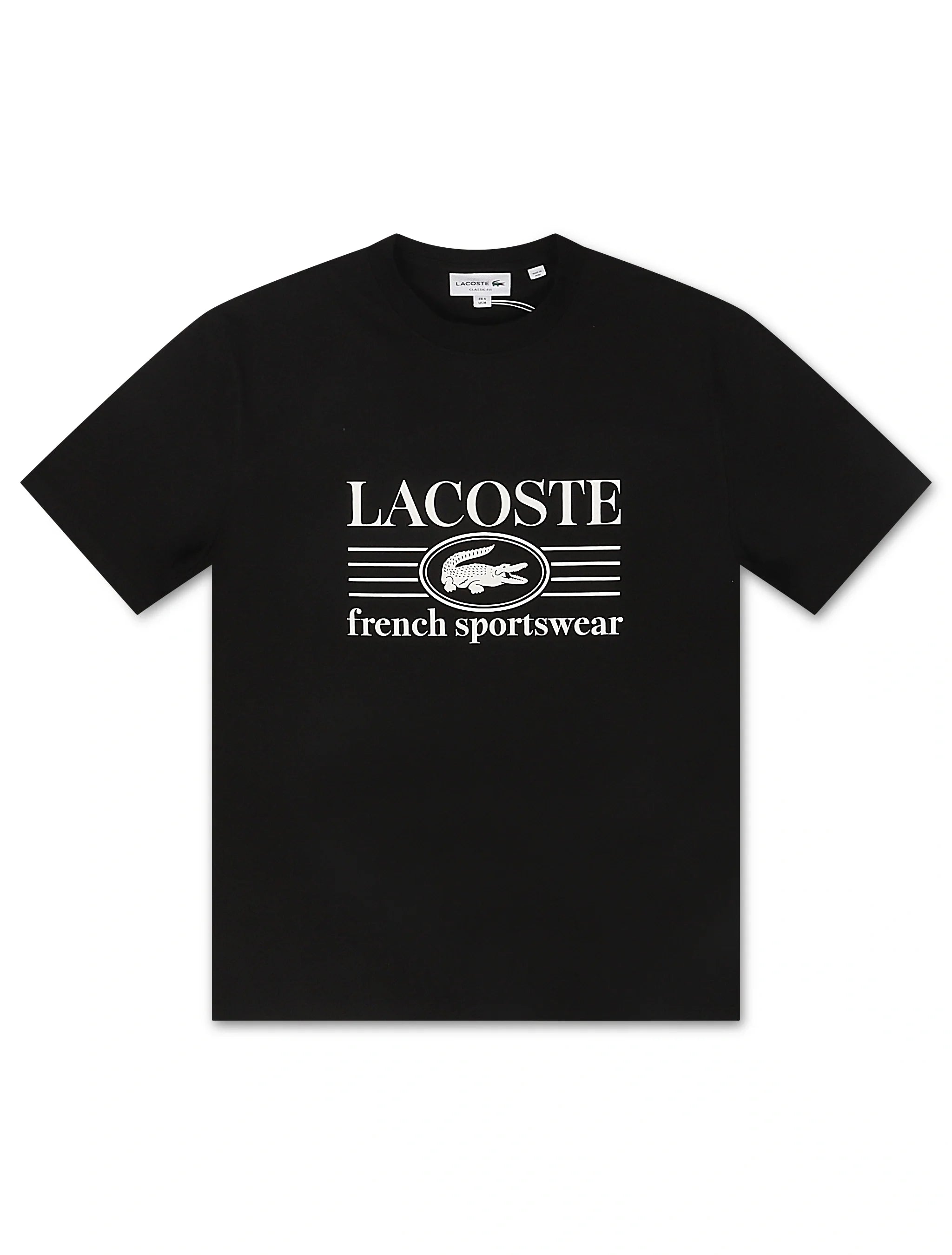 Lacoste Classic Fit Cotton Print Jersey Tee - Black