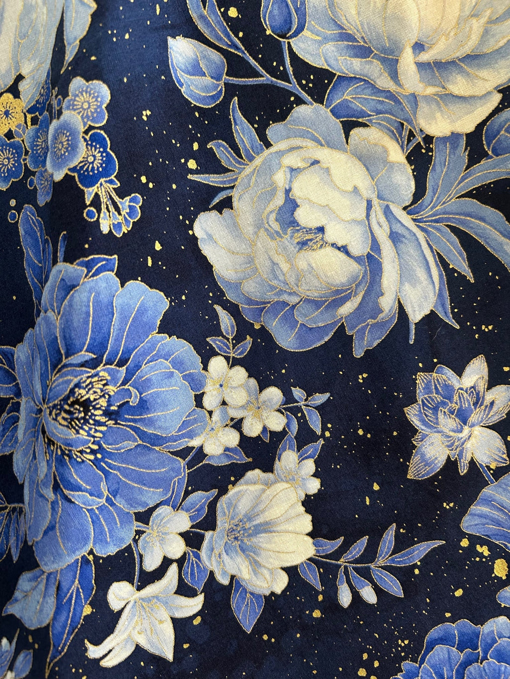 Metallic Floral Vintage Dress - Large Only