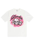 Lonely Hearts Crossbones Rhinestone Premium Tee - Off White