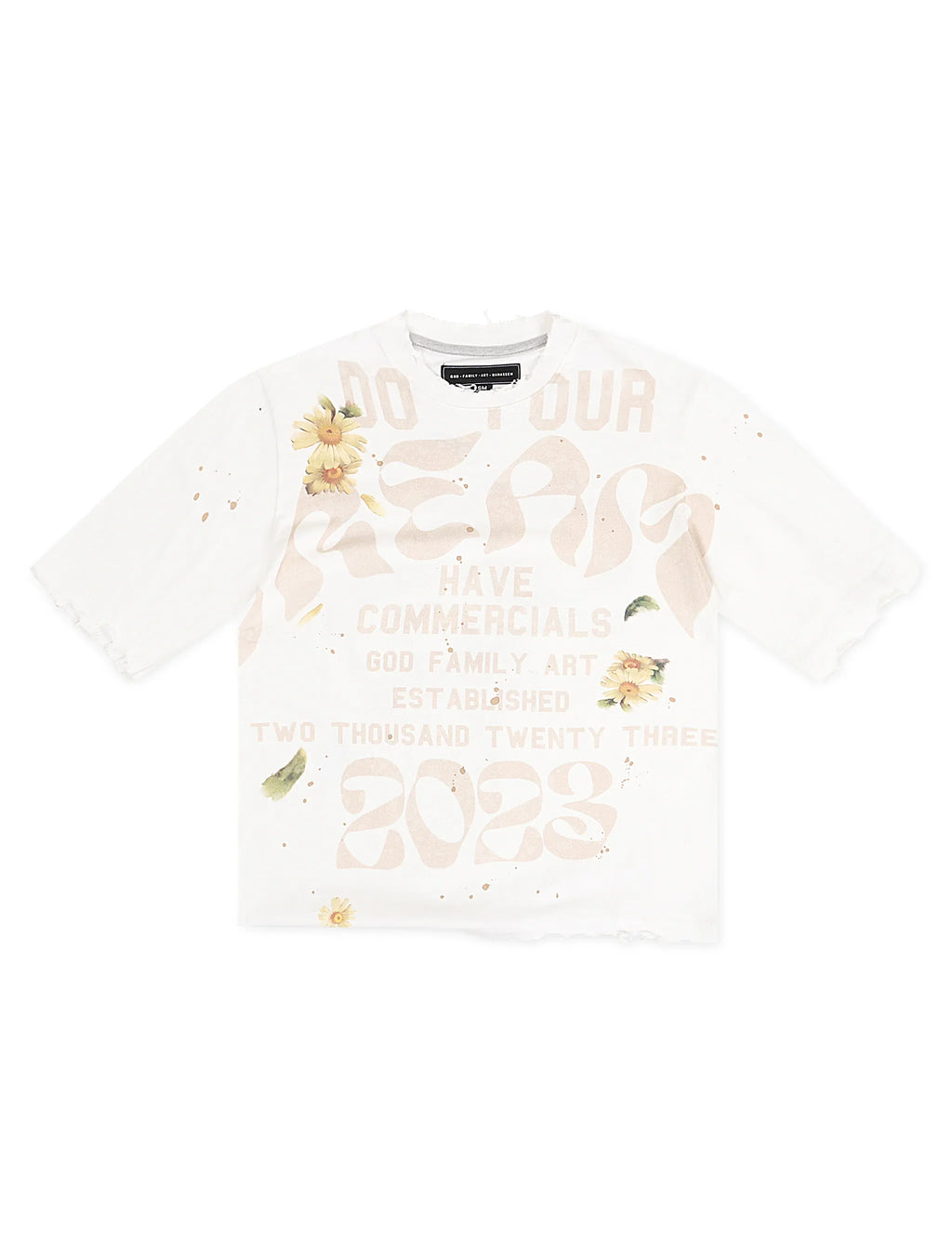 GFA Manassehy Peach Pit Knit Cropped Tee - White