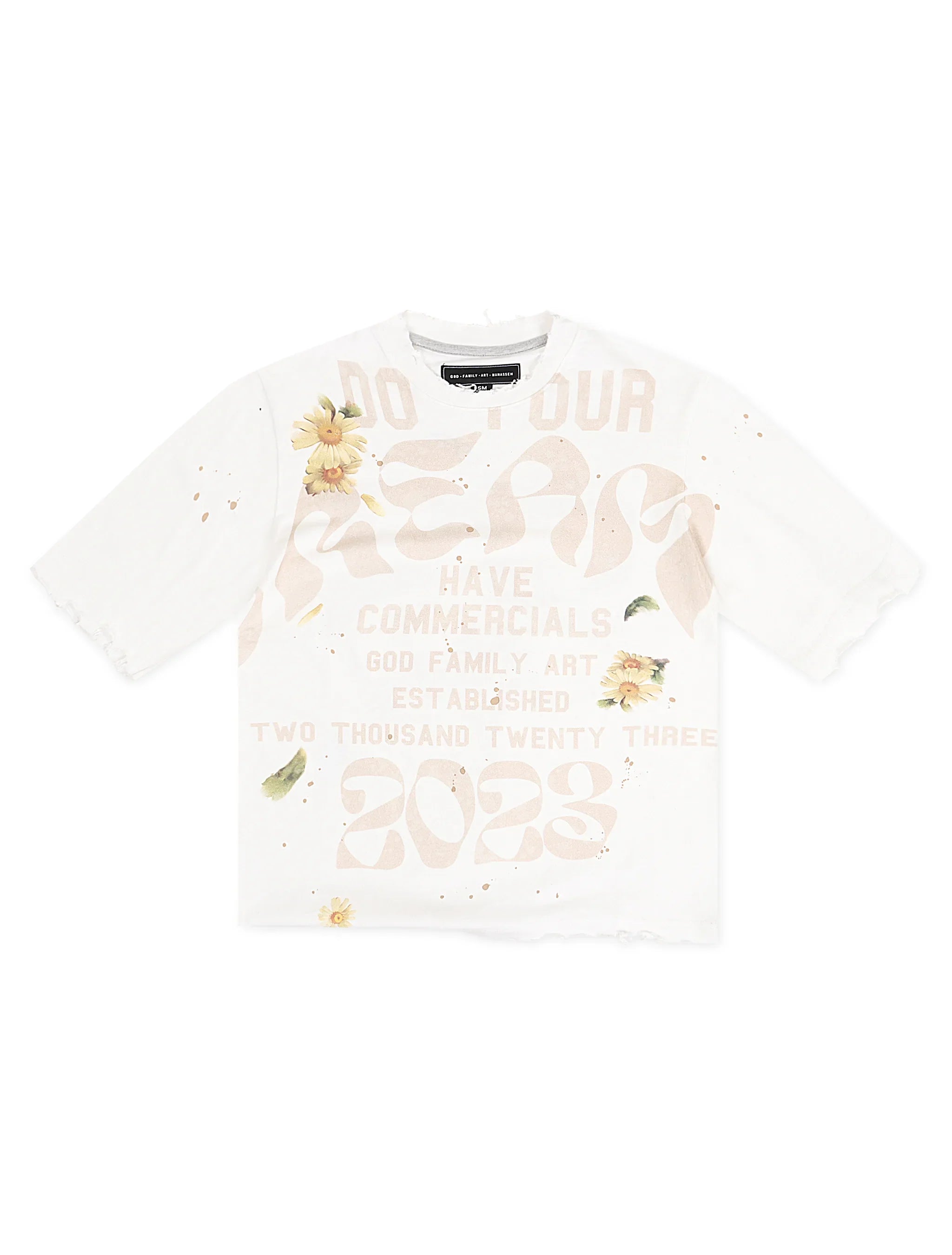 GFA Manassehy Peach Pit Knit Cropped Tee - White