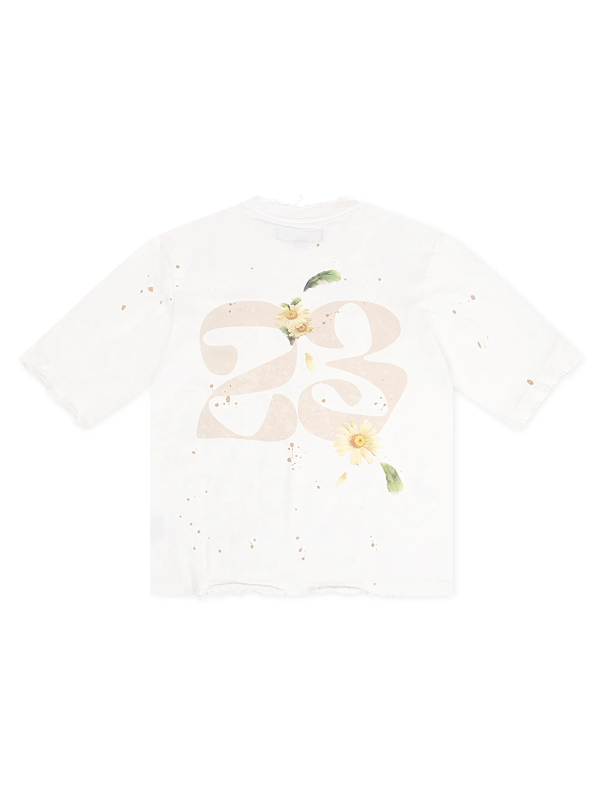 GFA Manassehy Peach Pit Knit Cropped Tee - White