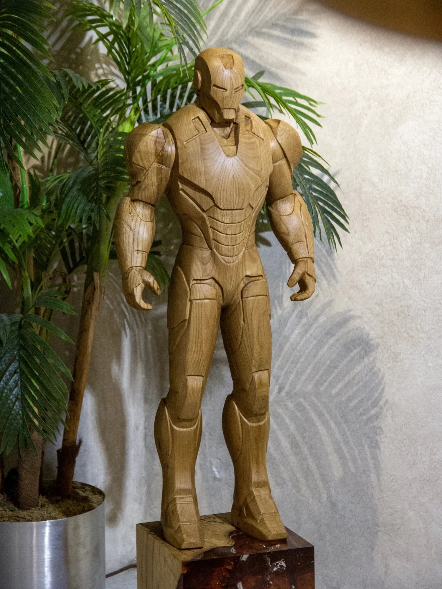 Wooden Armored Hero Statue
