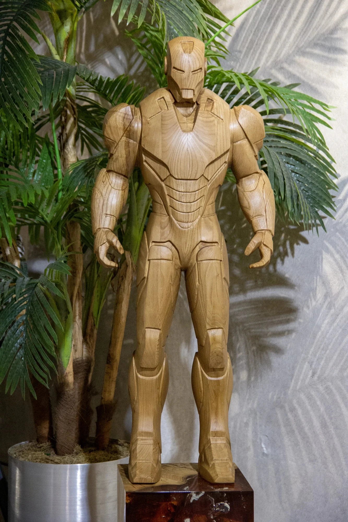 Wooden Armored Hero Statue