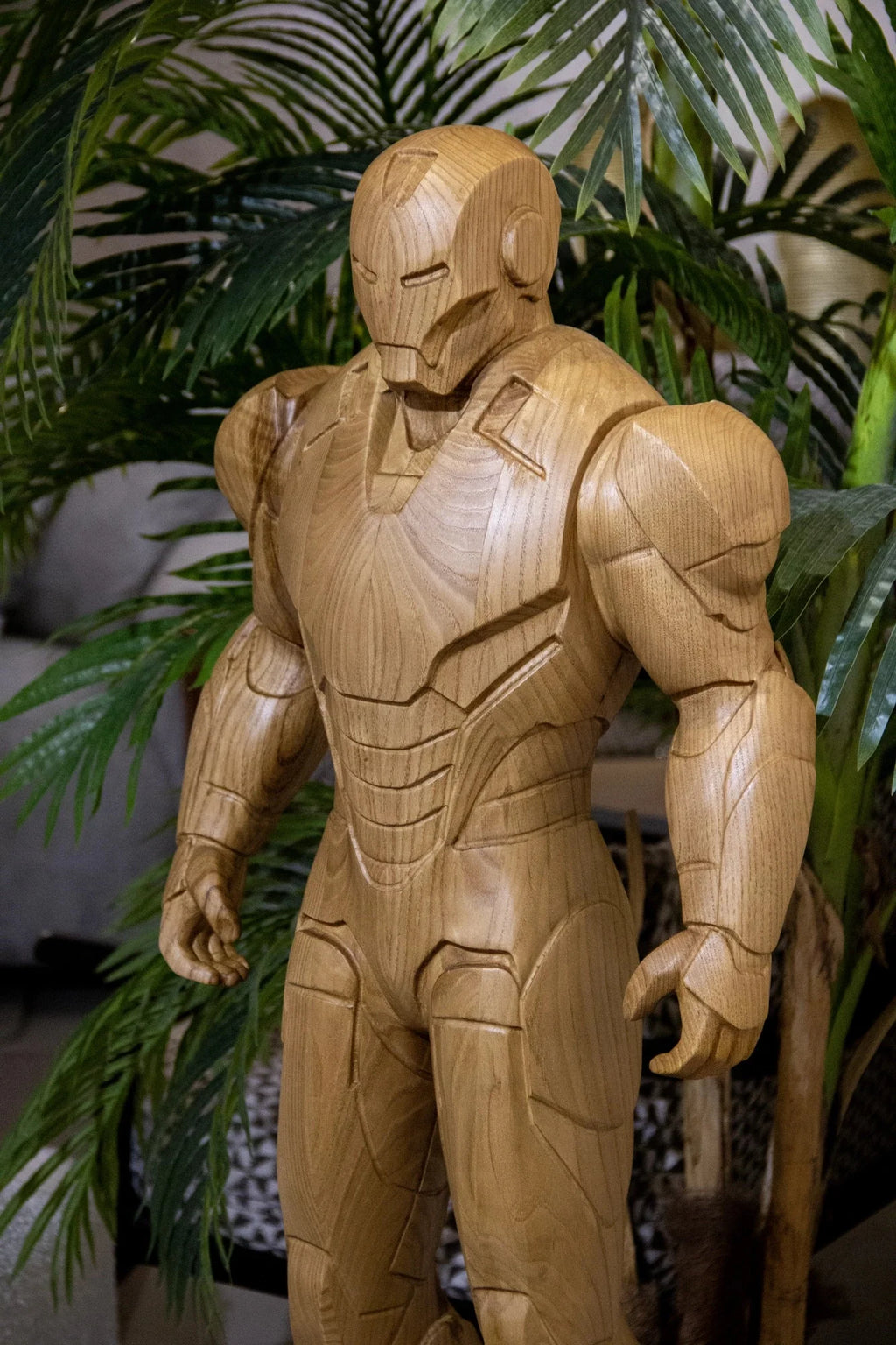 Wooden Armored Hero Statue