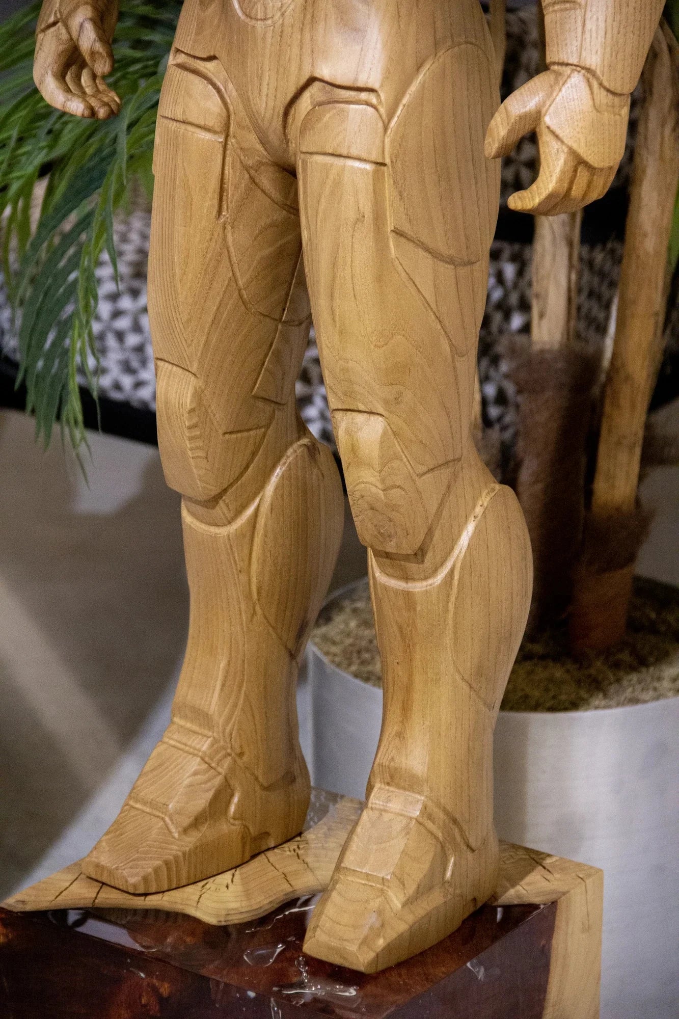 Wooden Armored Hero Statue