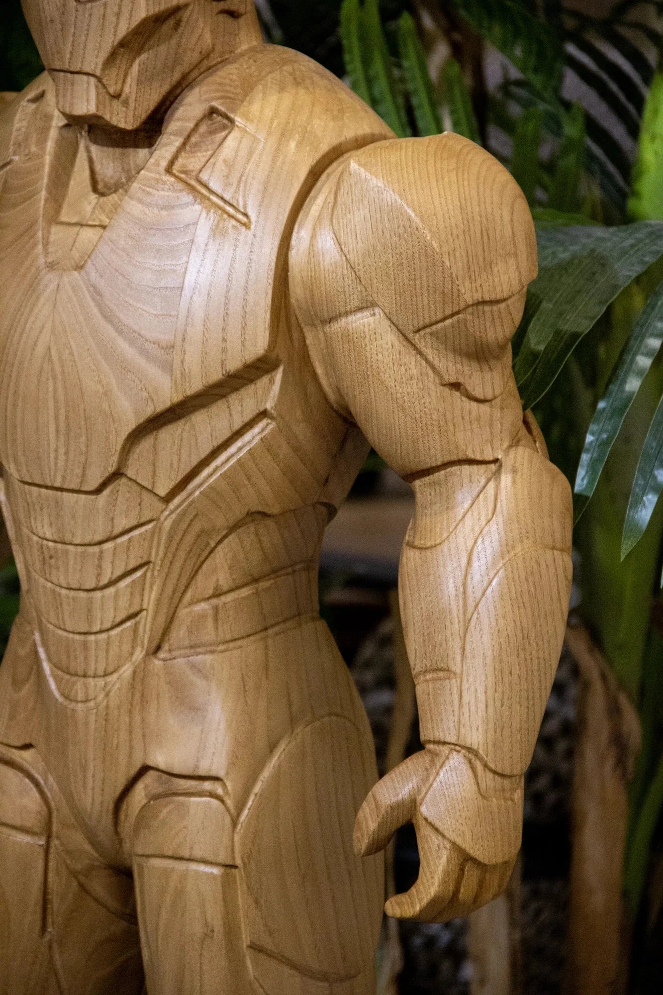 Wooden Armored Hero Statue