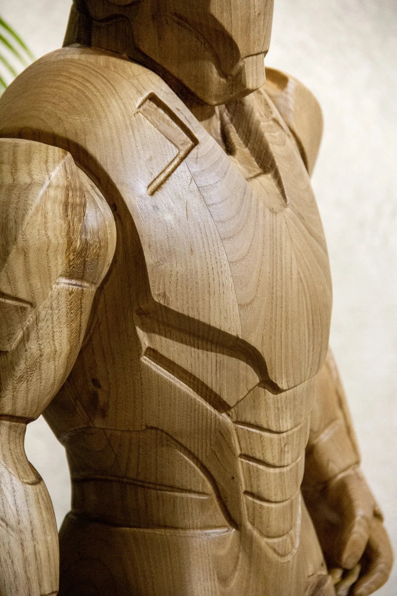 Wooden Armored Hero Statue