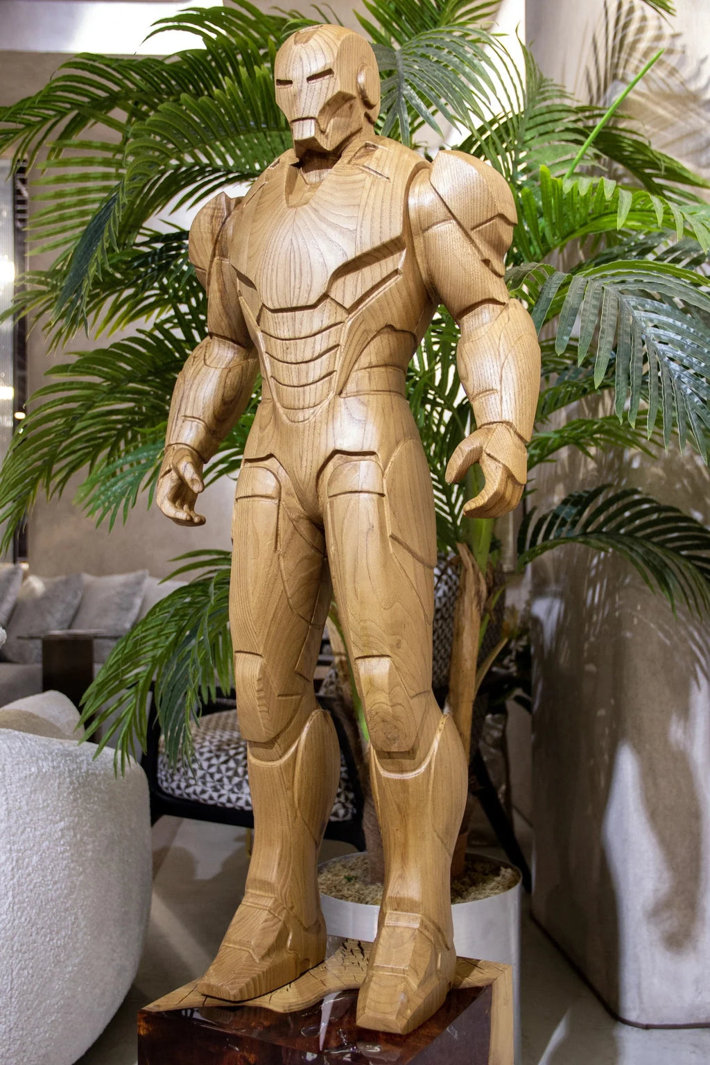 Wooden Armored Hero Statue