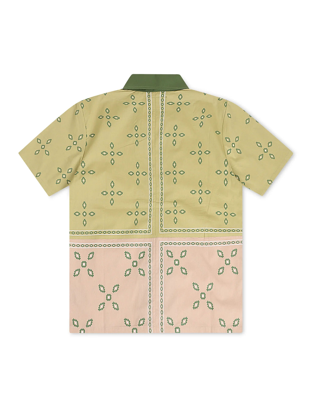 Memory Lane Patch Work Button Up Shirt - Khaki