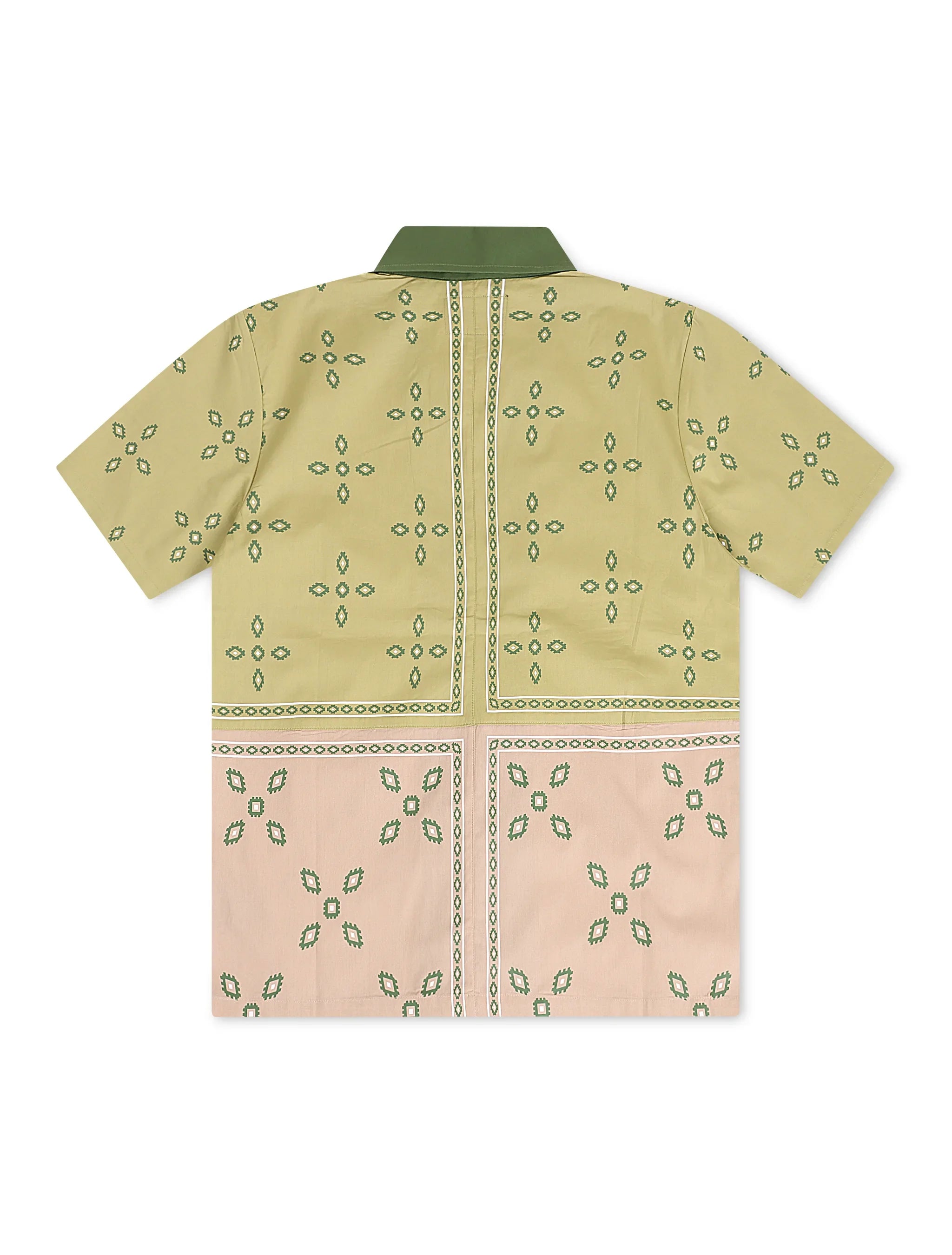 Memory Lane Patch Work Button Up Shirt - Khaki