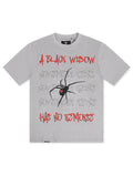 November Reine A Black Widow Heavyweight Tee With Stones - Grey