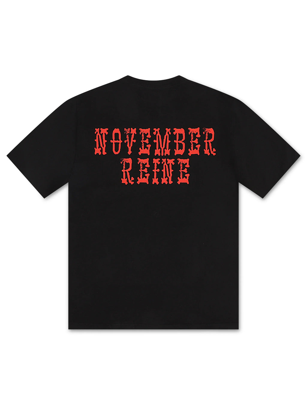 November Reine Black Hearts  Heavyweight Tee - Black/Red