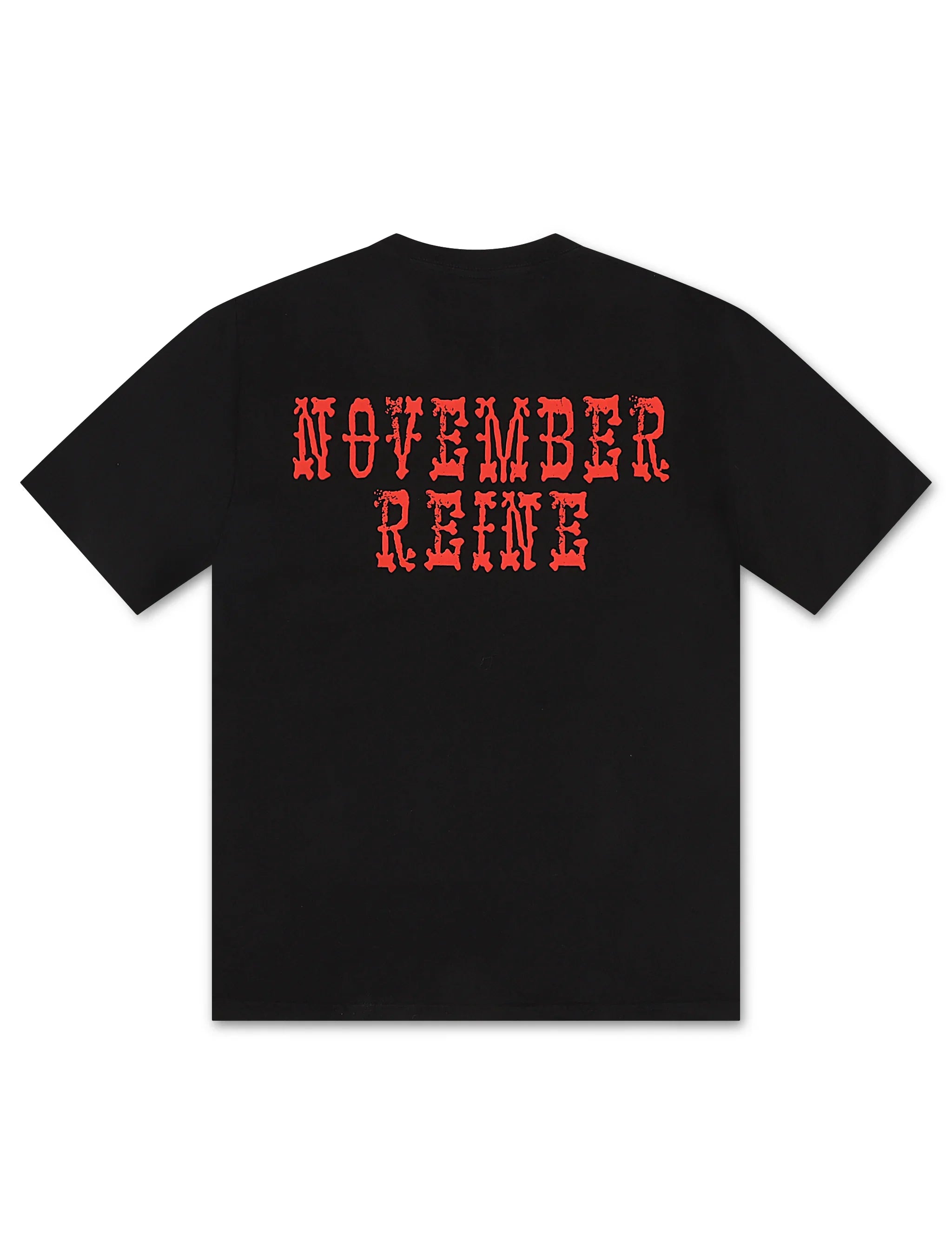 November Reine Black Hearts  Heavyweight Tee - Black/Red