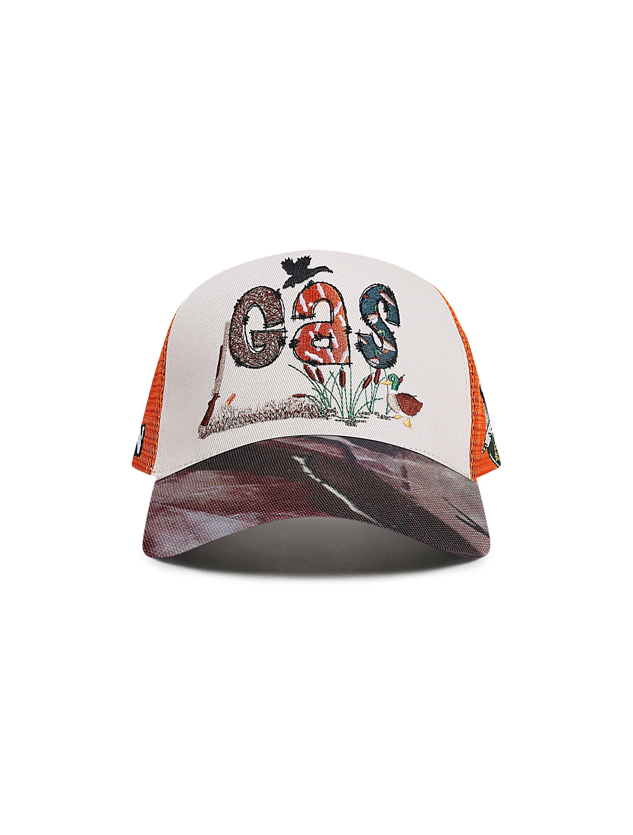 GasNYC Gas Season Trucker Hat -Cream/Orange