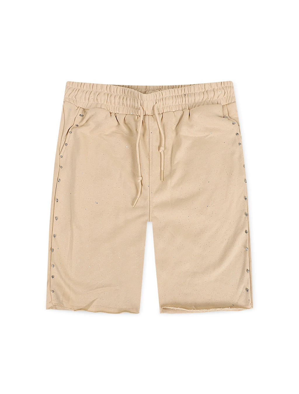 Bkys Rhinestone Shorts - Beige