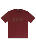 Hugo Boss Stretch Cotton Tee Logo - Burgundy