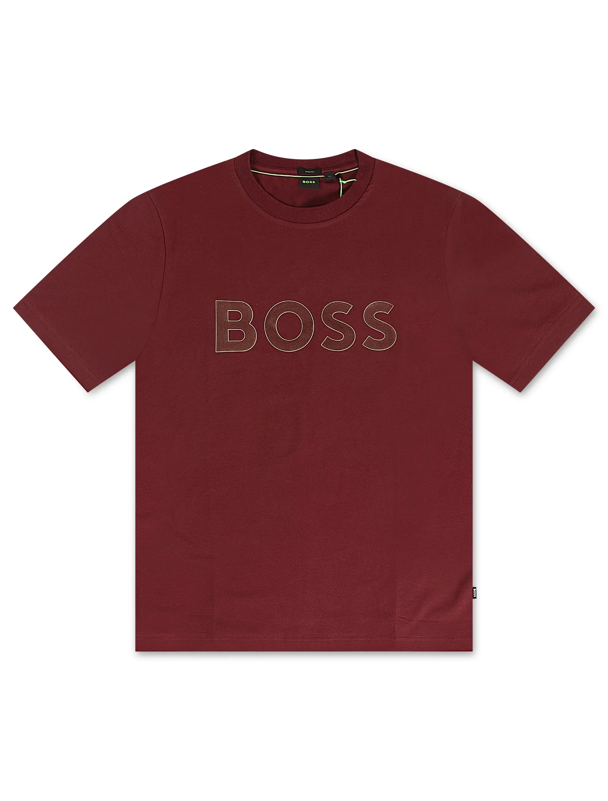 Hugo Boss Stretch Cotton Tee Logo - Burgundy