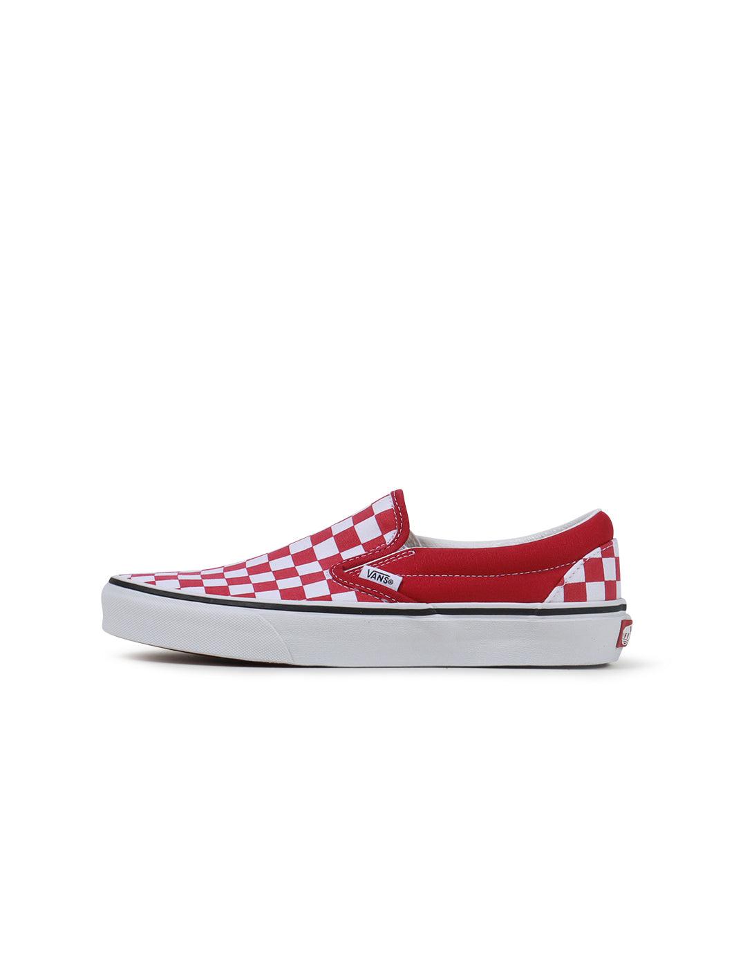 Vans Big Kids Classic Slip On - Checkerboard Red