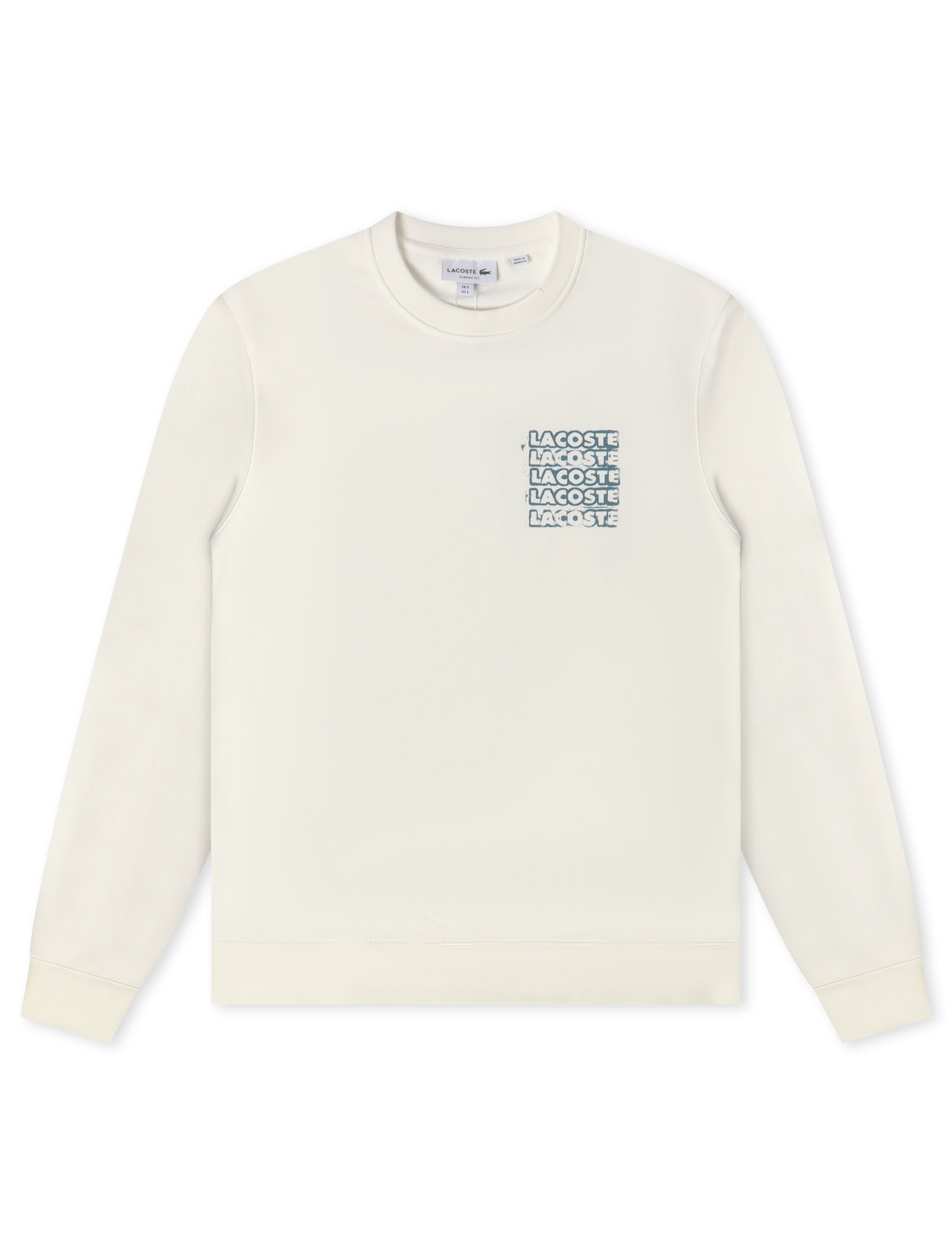 Lacoste Graphic Print Fleece Sweatshirt - Cream