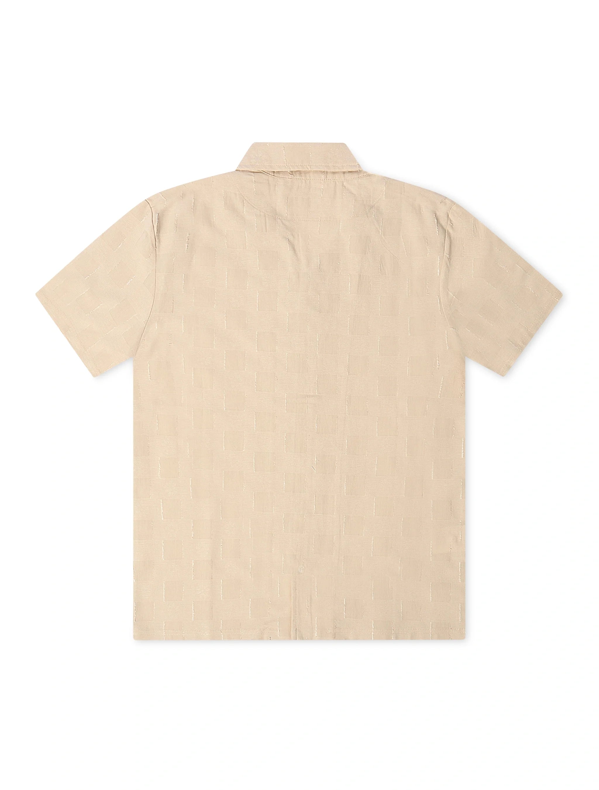 Denim Exchange Crochet Textured Button Up Shirt - Khaki