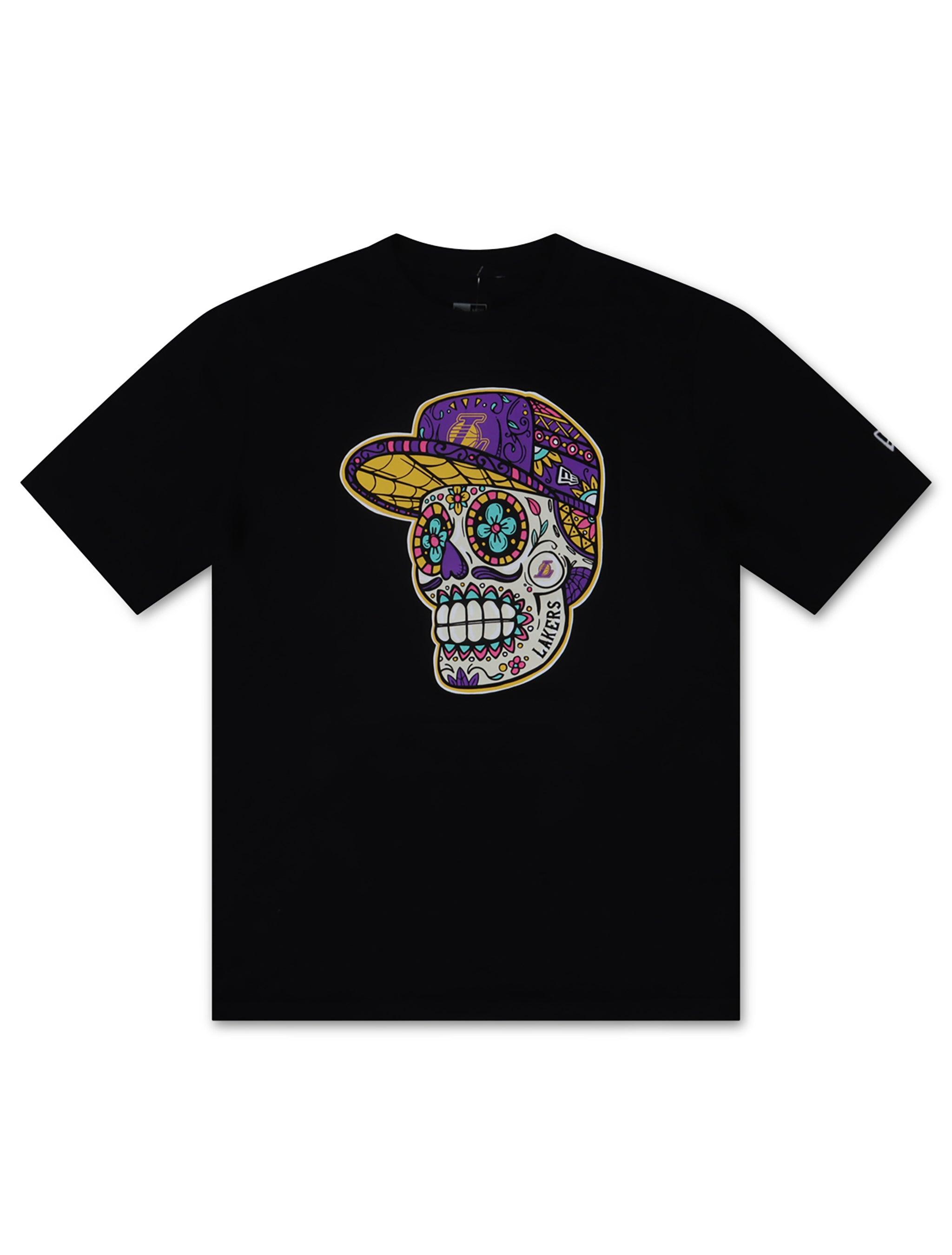 New Era La Lakers Nba Sugar Skull Tee -  Black