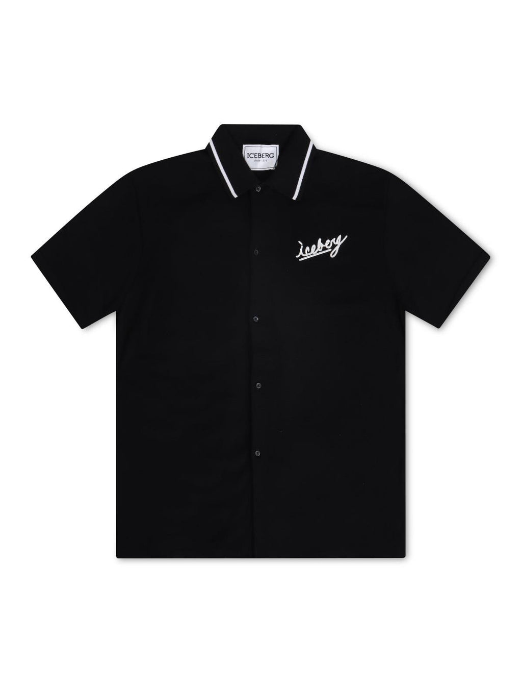 Iceberg Knitted Polo Shirt - Black