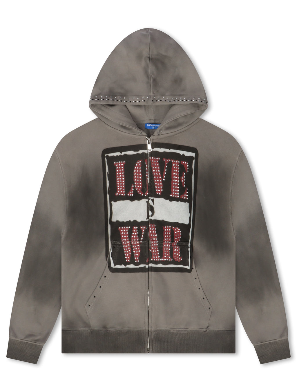 Sadboysaga Love is War Hoodie - Washed Black