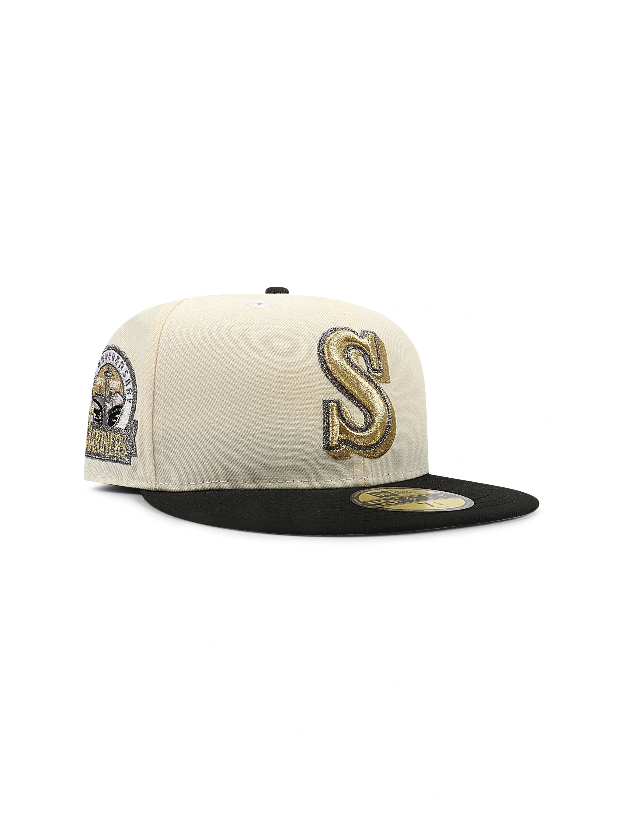 New Era 5950 Seattle Mariners 30th Anniversary Hat - Chrome/Gold