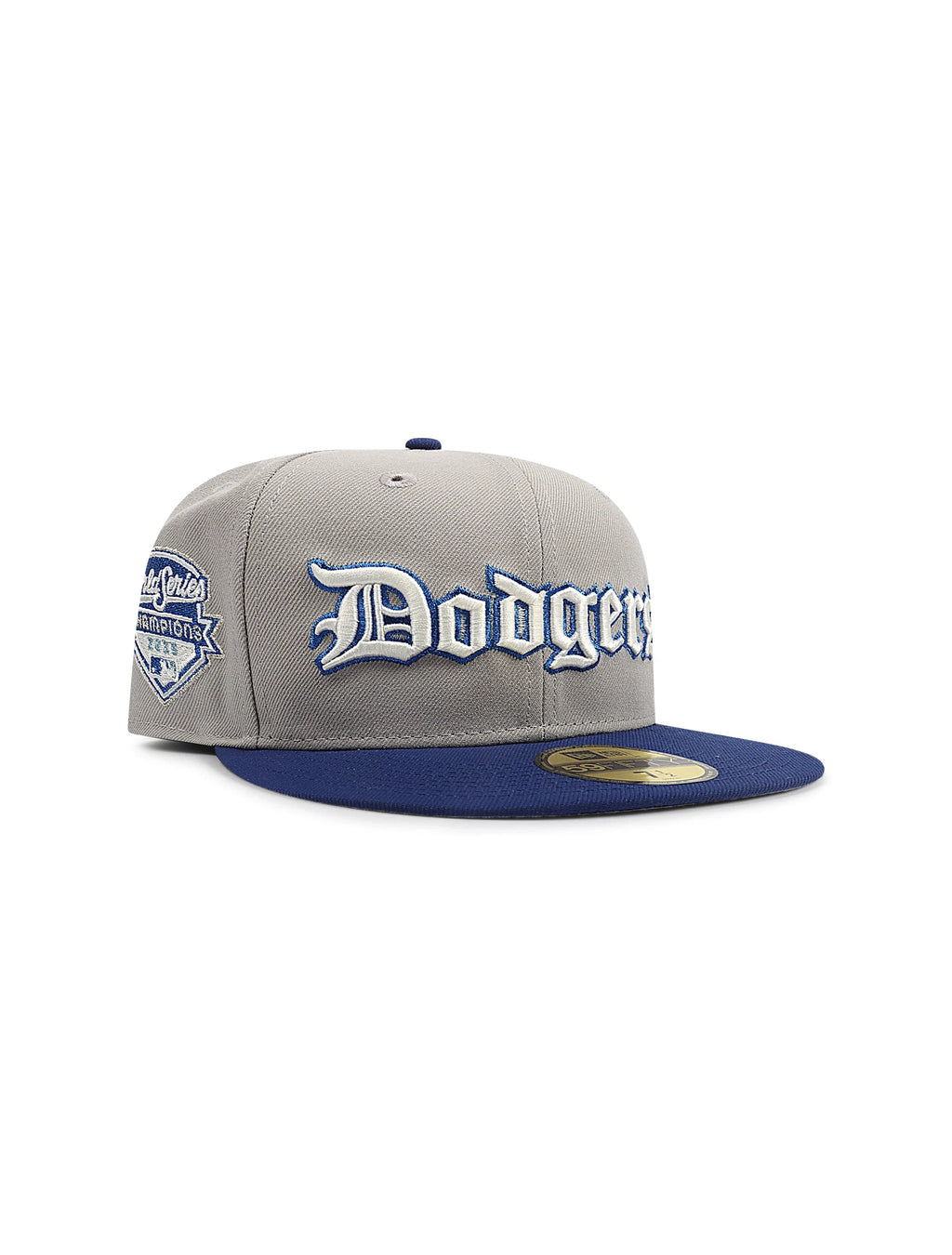 New Era 5950 Dodgers Champions Script Hat - Grey