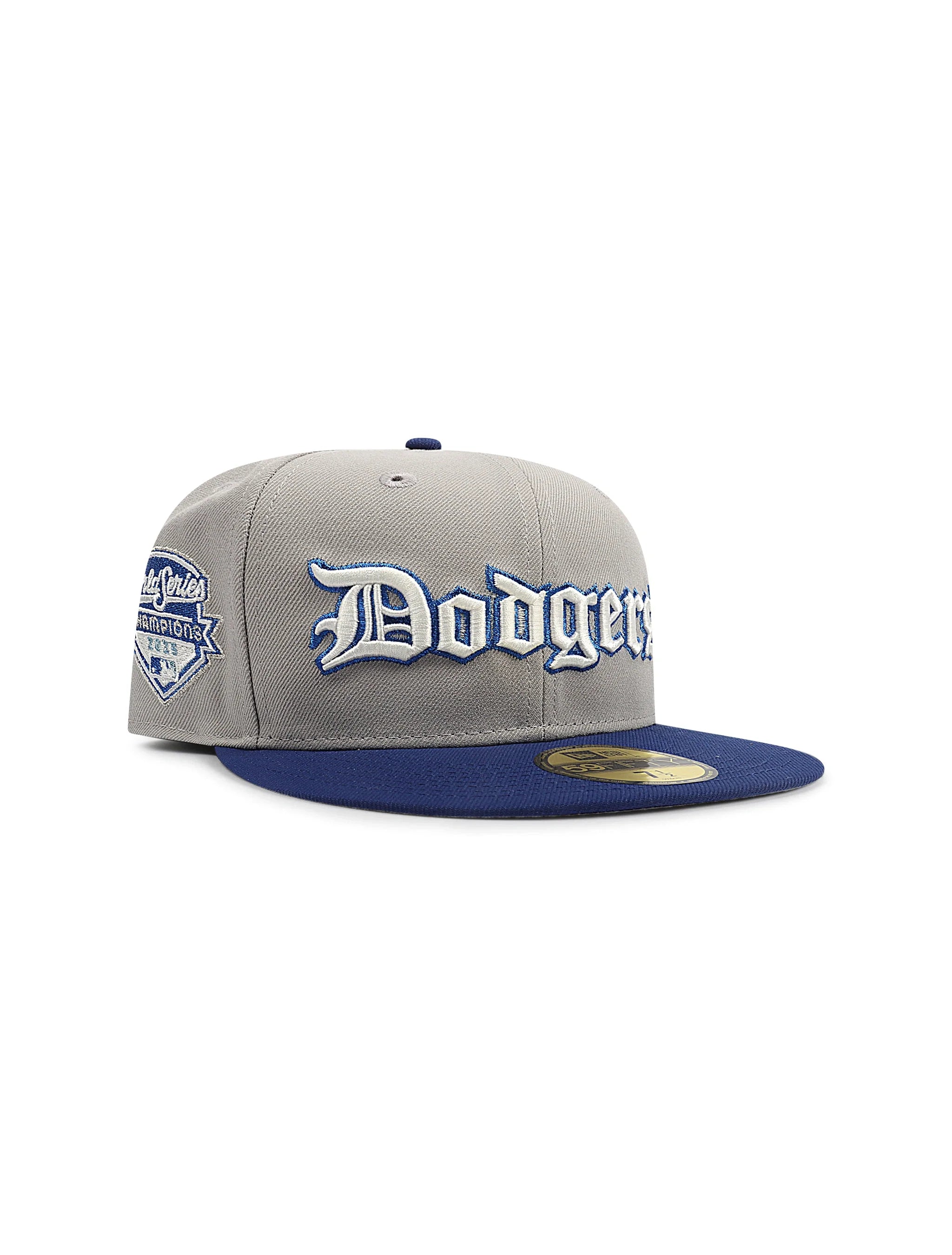 New Era 5950 Dodgers Champions Script Hat - Grey