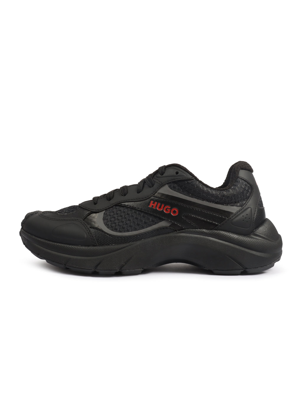 Hugo Boss Mens Trainers Leather Mesh - Black