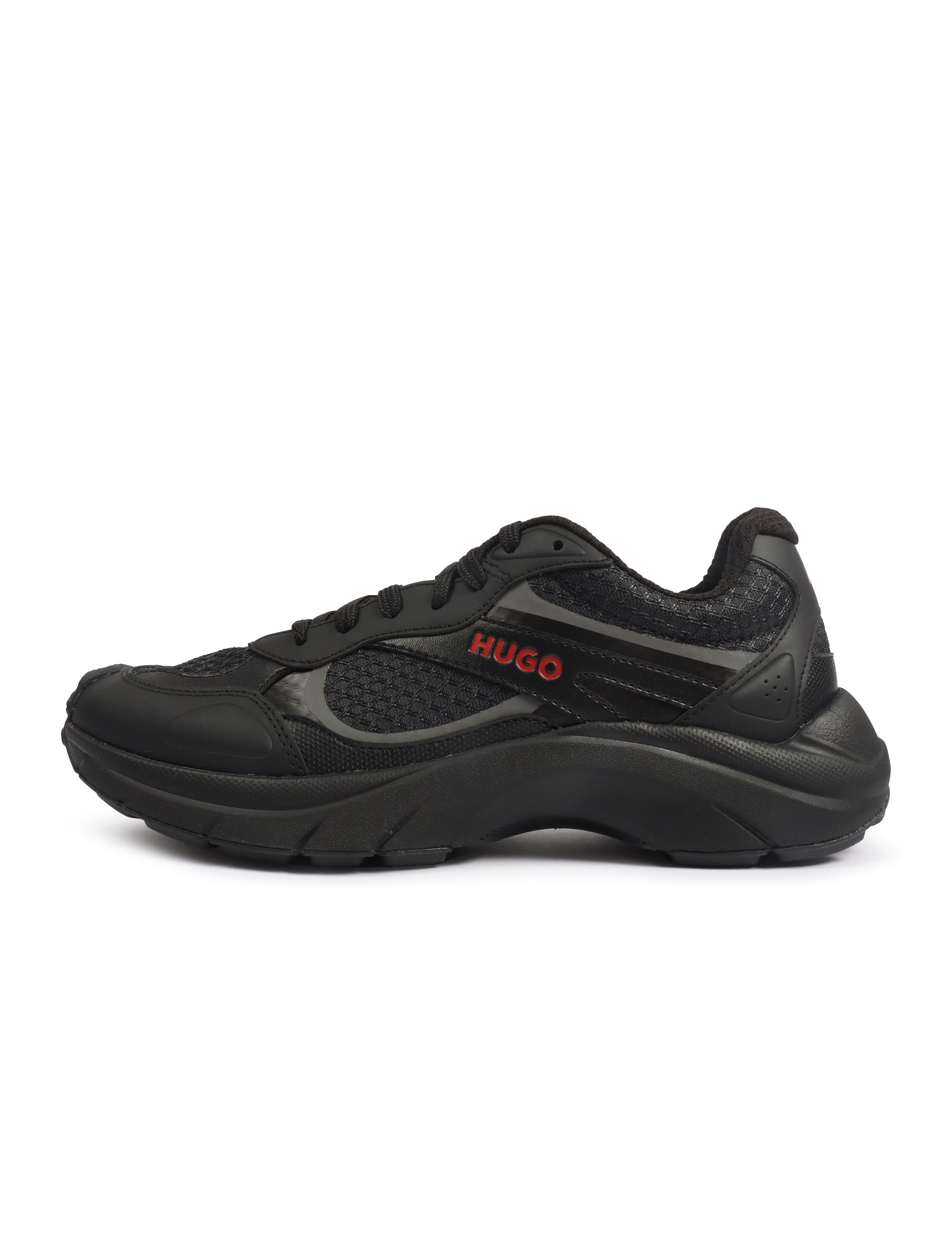 Hugo Boss Mens Trainers Leather Mesh - Black