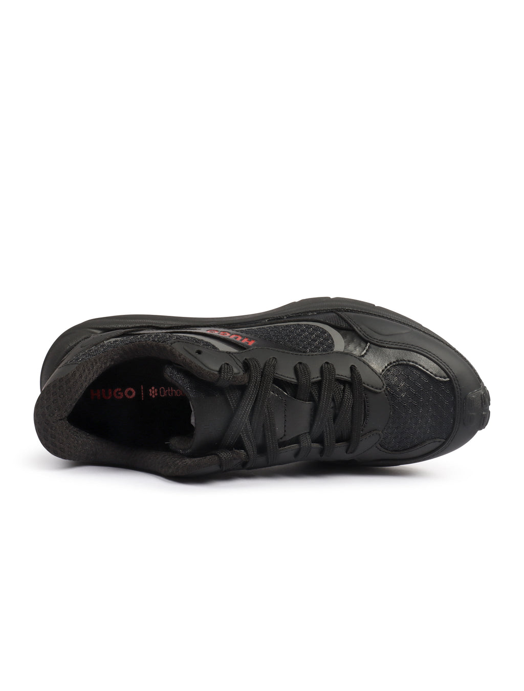 Hugo Boss Mens Trainers Leather Mesh - Black