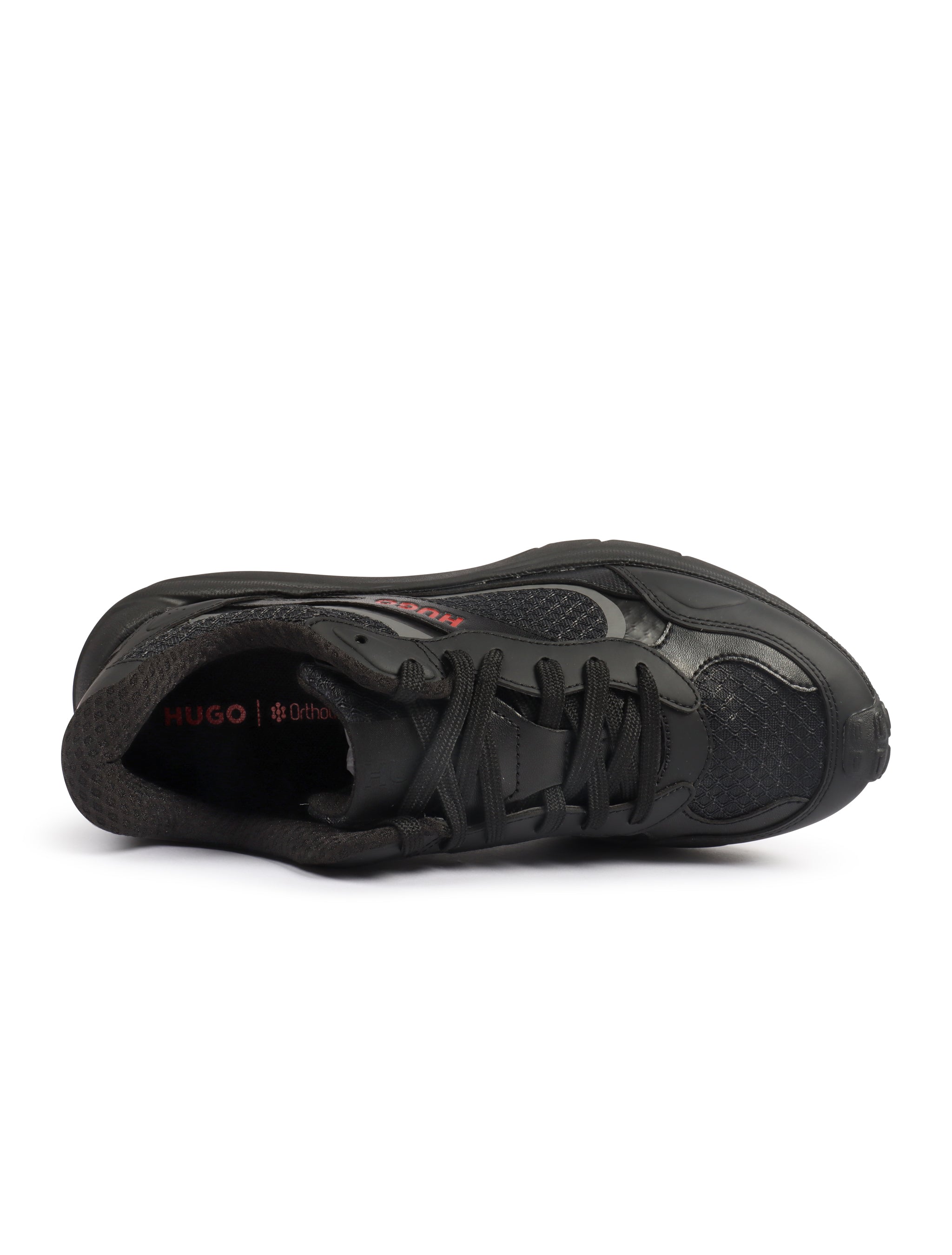 Hugo Boss Mens Trainers Leather Mesh - Black