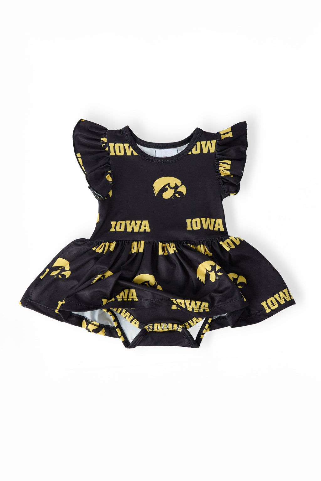 Iowa Black Tigerhawk Flutter Twirl Bodysuit