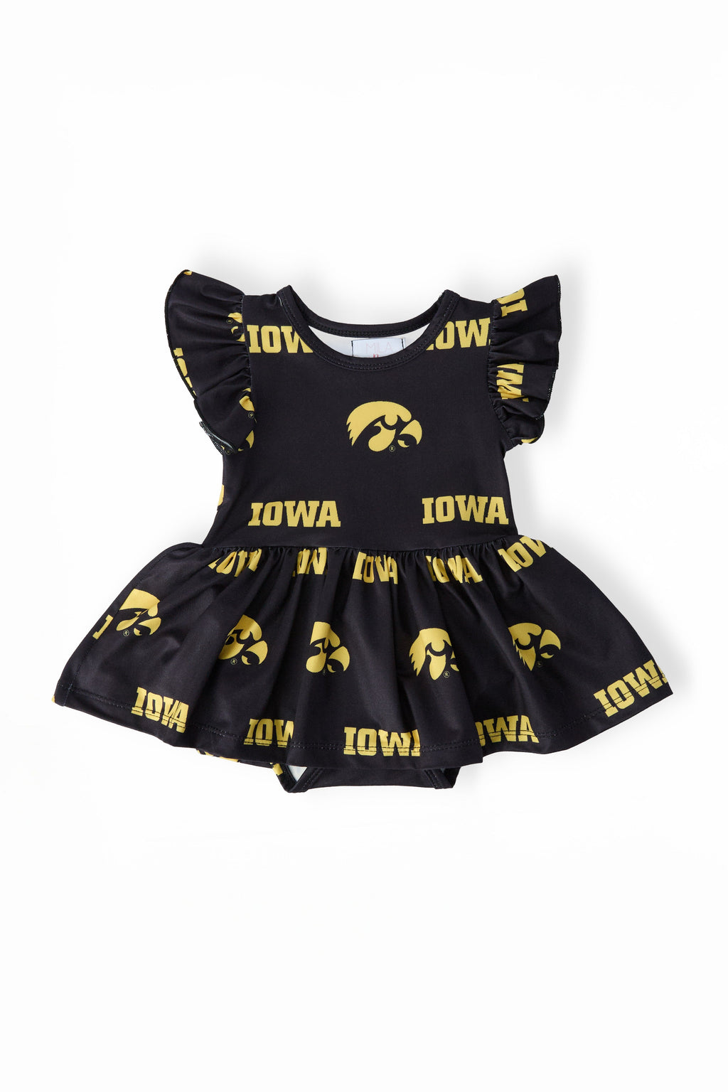 Iowa Black Tigerhawk Flutter Twirl Bodysuit