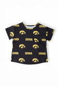 Iowa Black Tigerhawk Ruffle Pocket Tee