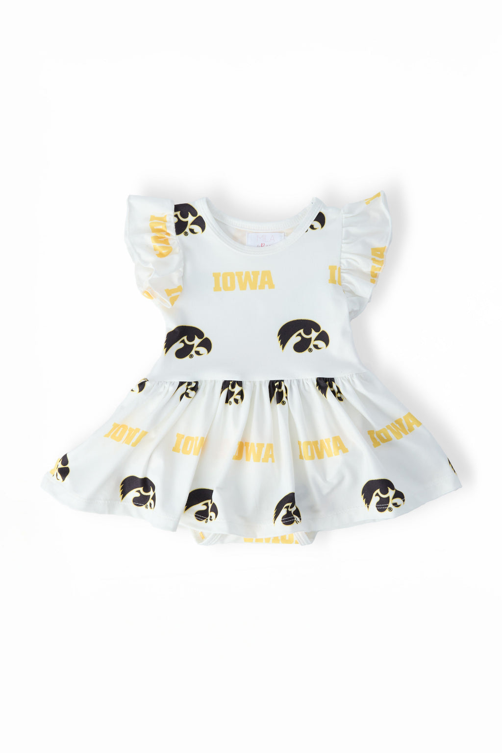 Iowa White Tigerhawk Flutter Twirl Bodysuit