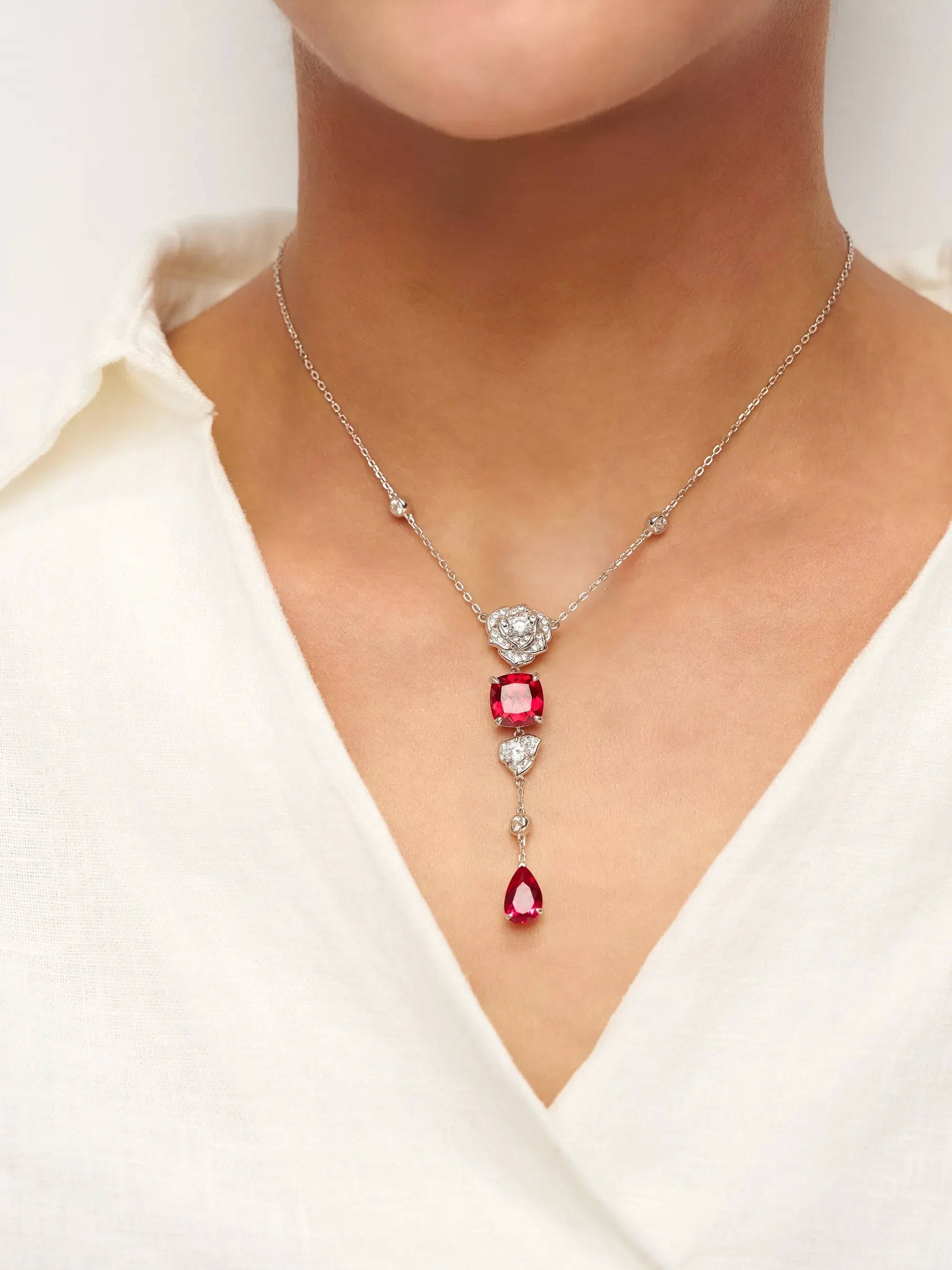 Exquisite Ruby Necklace - Ruby Veil