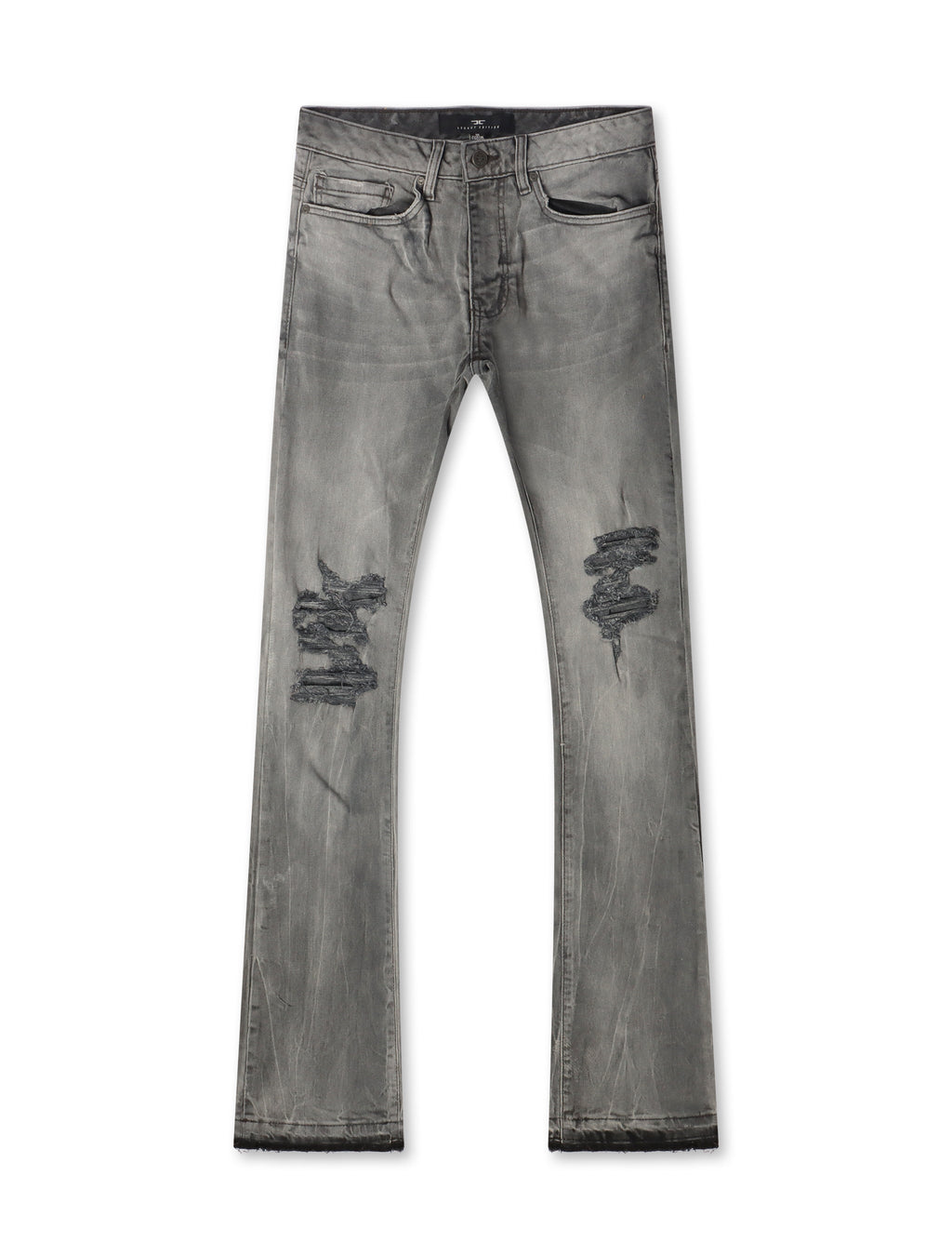 Jordan Craig Stacked Shredded Jeans - Smoked Gray