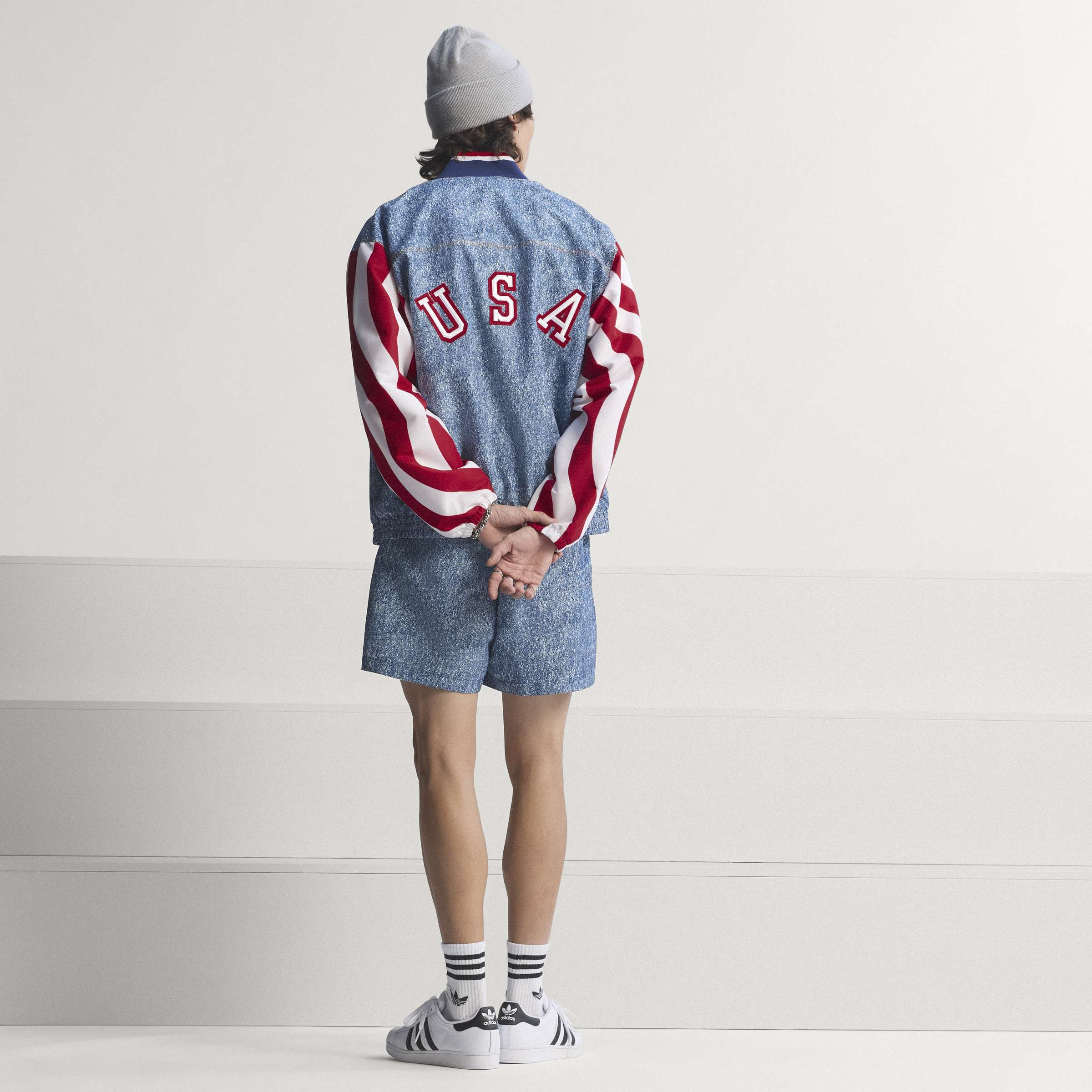 Adidas Mens Denim Graphic Track Jacket - Blue